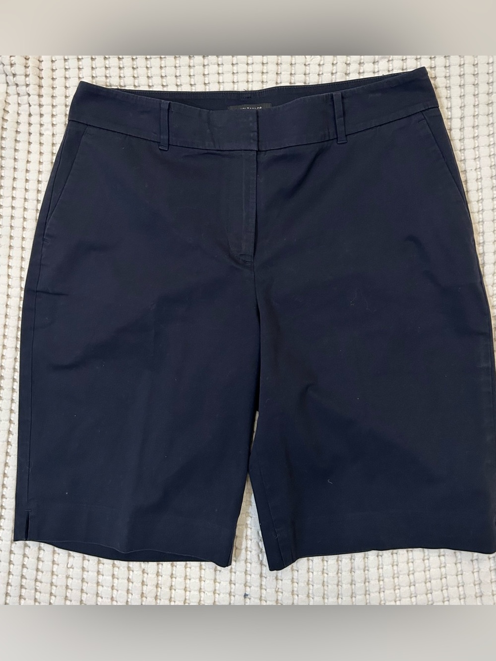 Ann Taylor Curvy Navy Blue Bermuda Shorts